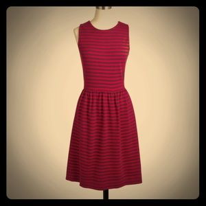 J Crew Red and Blue Ponte Dress